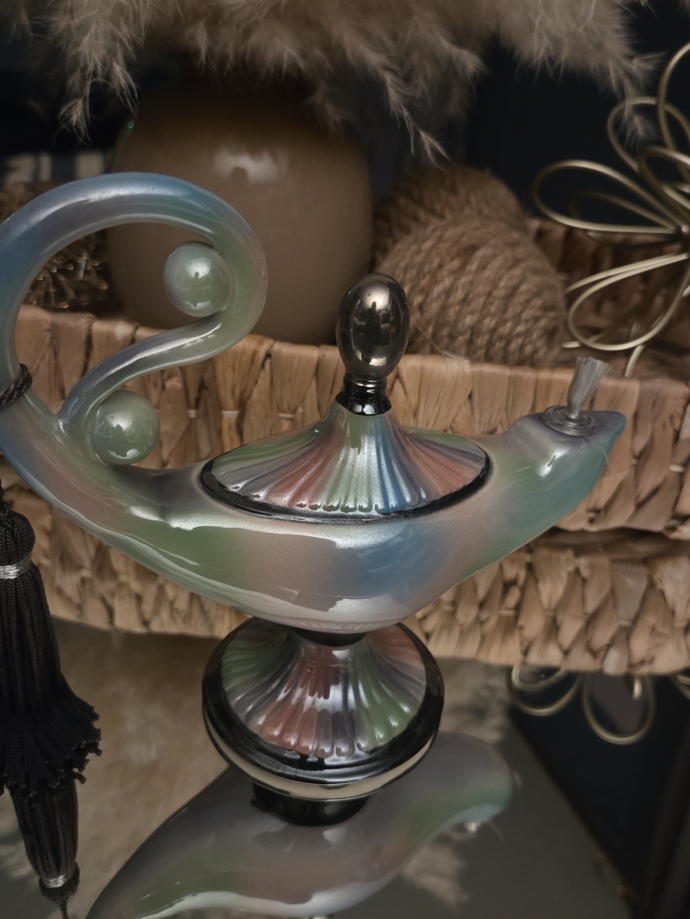 Genie Lamp Vintage 2001 MARTY Iridescent Genie Oil Lamp Decor - Picture 11 of 13